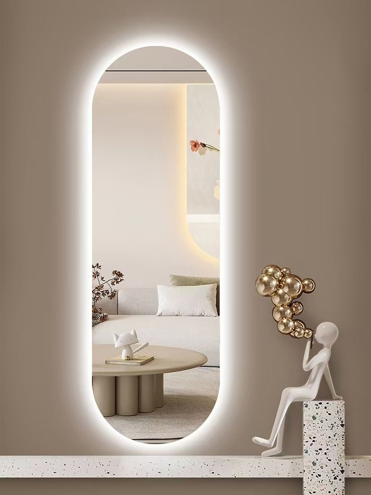 Modern Art Shaped Full-Length LED Dressing Wall Wave Dingju Mirror for Bedroom Vanity Home Hotels Mirror