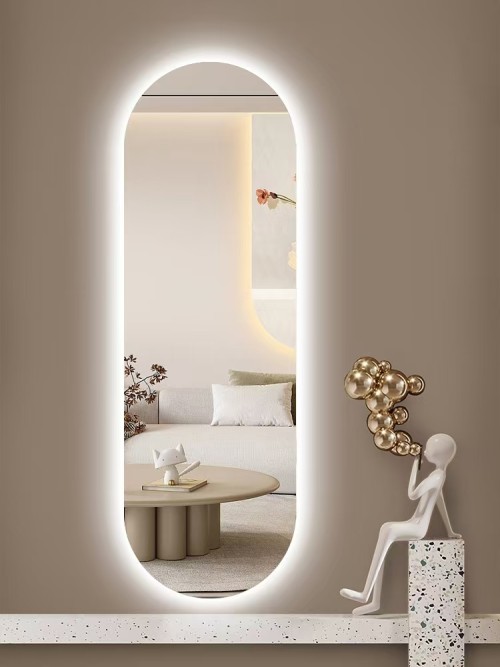 Modern Art Shaped Full-Length LED Dressing Wall Wave Dingju Mirror for Bedroom Vanity Home Hotels Mirror