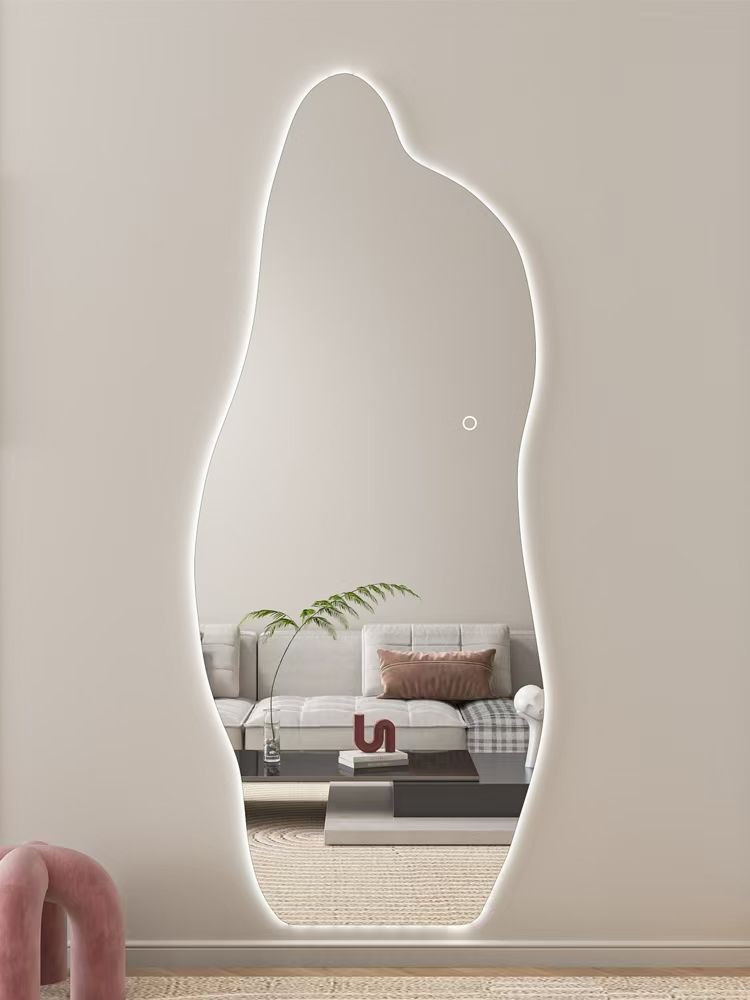 Modern Art Shaped Full-Length LED Dressing Wall Wave Dingju Mirror for Bedroom Vanity Home Hotels Mirror