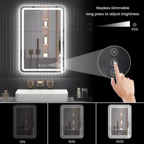 Modern  Design DINGJU  Rectangle Bathroom Mirror Decor Bath Mirror With Led Lights