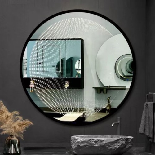 Black Full Wall Mirror Round Brushed Metel Frame Mirror For Living Room Bedroom Bathroom Circlle Mirror For Wall Decor