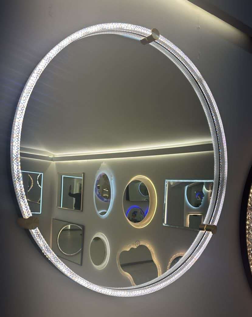 DINGJU LED Night  Light Nordic Modern Wall Hanging Lamp Luxury  Creative  Glass Home  Decor Mirror