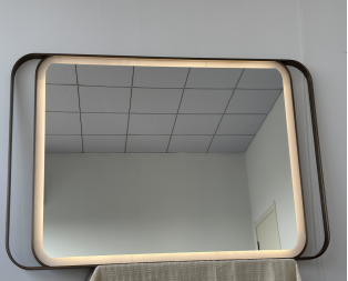 Modern Bath Stainless Steel Frame Smart  Mirror  Led Bathroom Reectangular Mirror Decor Wall Mirror