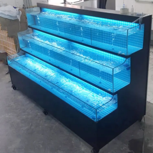 DINGJU Customizable Supermarket Restaurant Smart Operation System Glass Fish Tank Live Seafood Aquarium