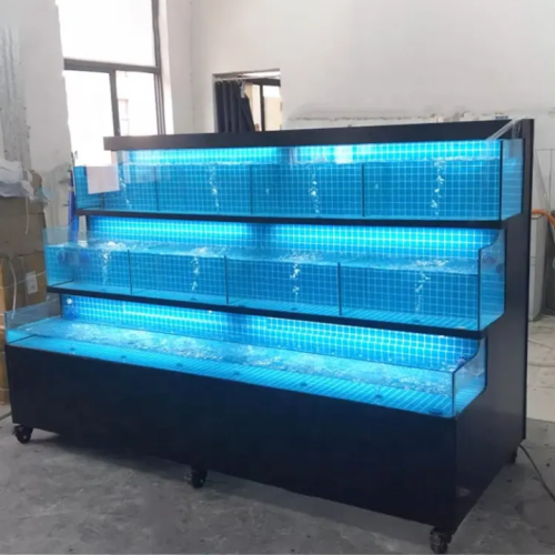 DINGJU Customizable Supermarket Restaurant Smart Operation System Glass Fish Tank Live Seafood Aquarium