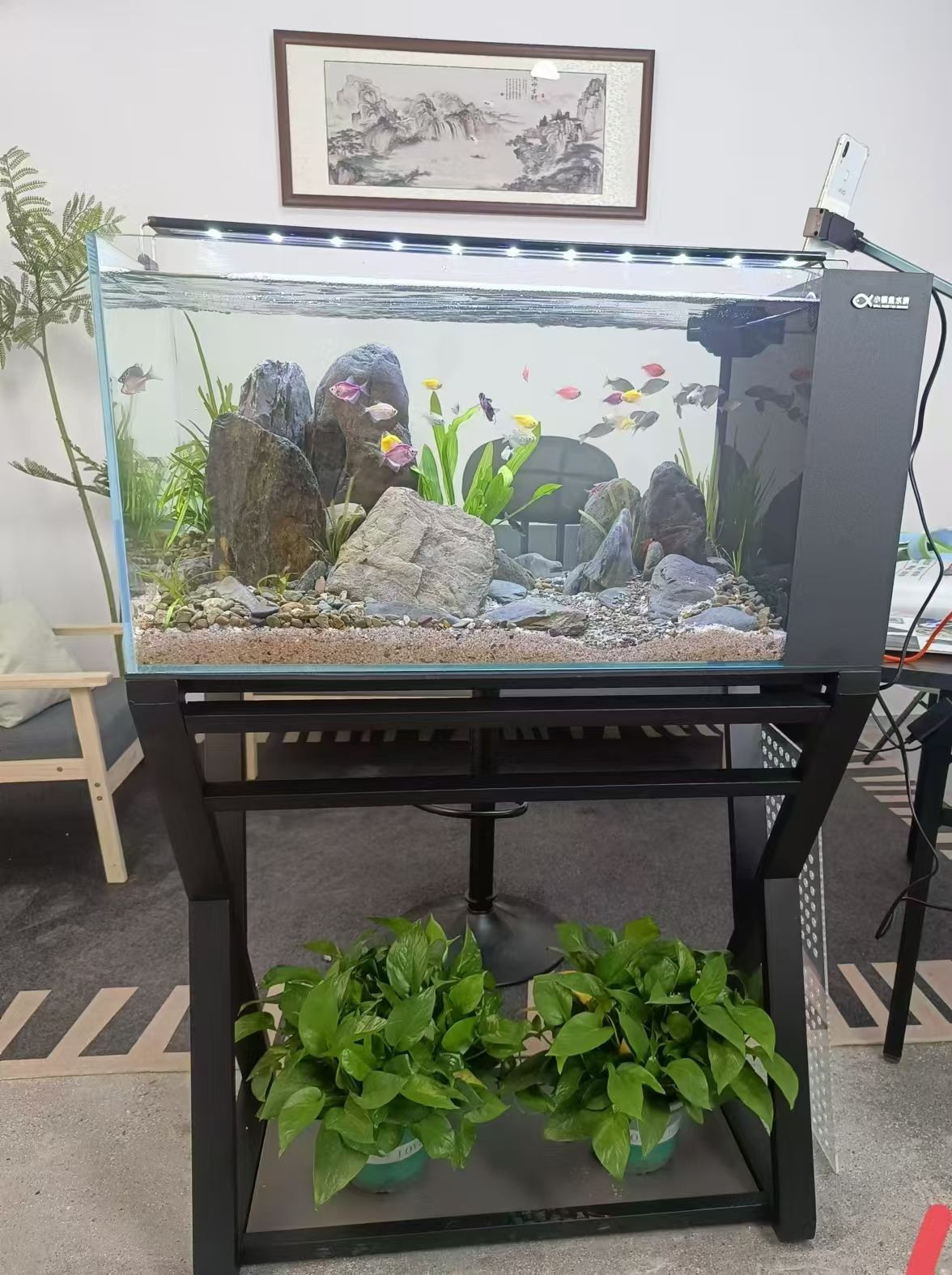 High Quality Large Integrated Filter Fish Dingju Fish tank Aquarium Home Furniture