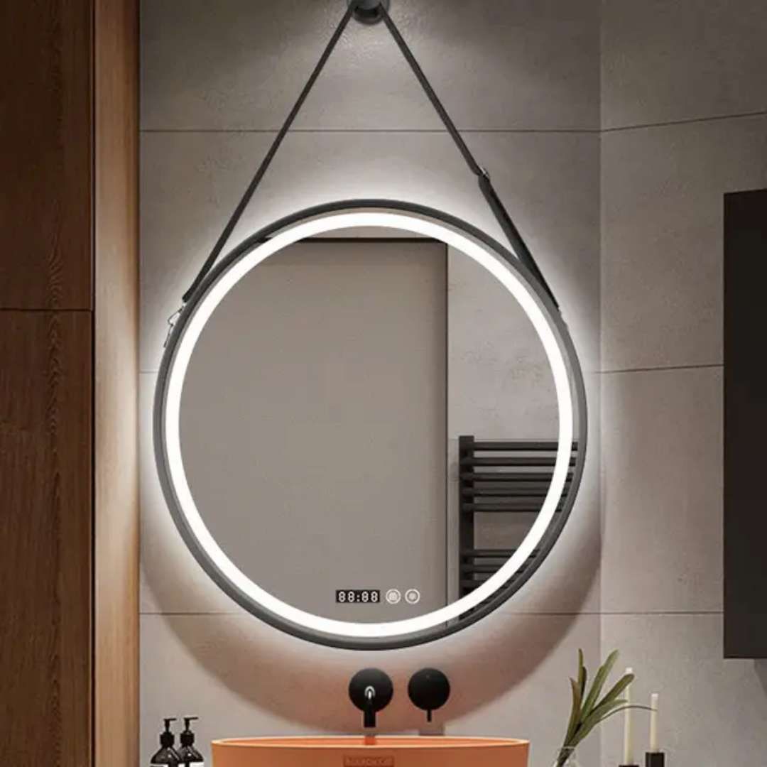 European Style Round Shaped Makeup Illuminated Bathroom Small Led Dingju Mirrors