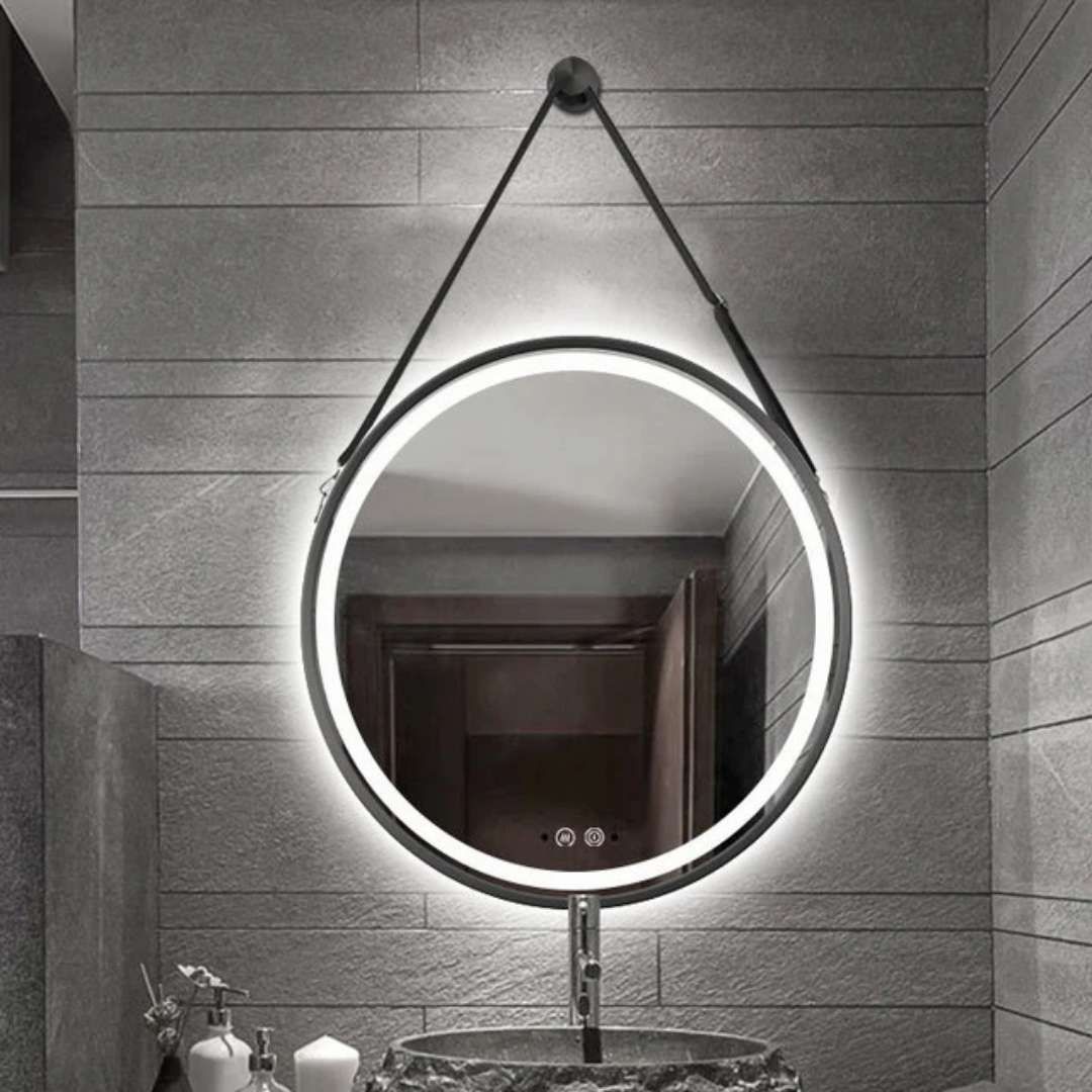 European Style Round Shaped Makeup Illuminated Bathroom Small Led Dingju Mirrors