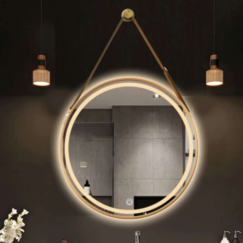 European Style Round Shaped Makeup Illuminated Bathroom Small Led Dingju Mirrors