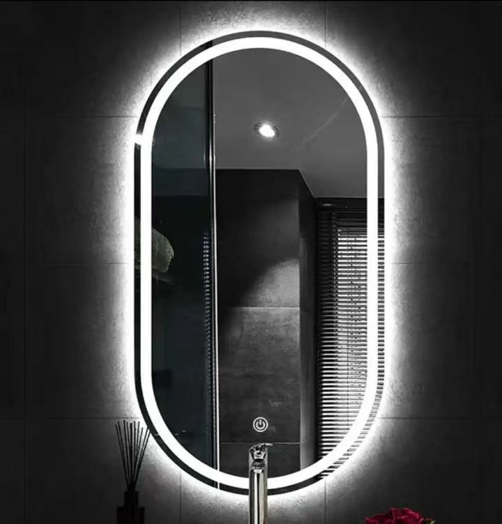 Decorative Mirror Mkae up Hair Salon Led Lighted Station  Furniture Wall Standing Mirror