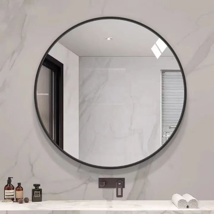 Round Aluminium Alloy Framed Home Decor Big Wall Mounted Bathroom Gold Round Mirror