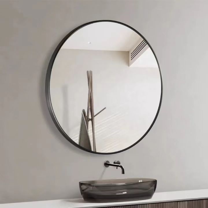 Round Aluminium Alloy Framed Home Decor Big Wall Mounted Bathroom Gold Round Mirror